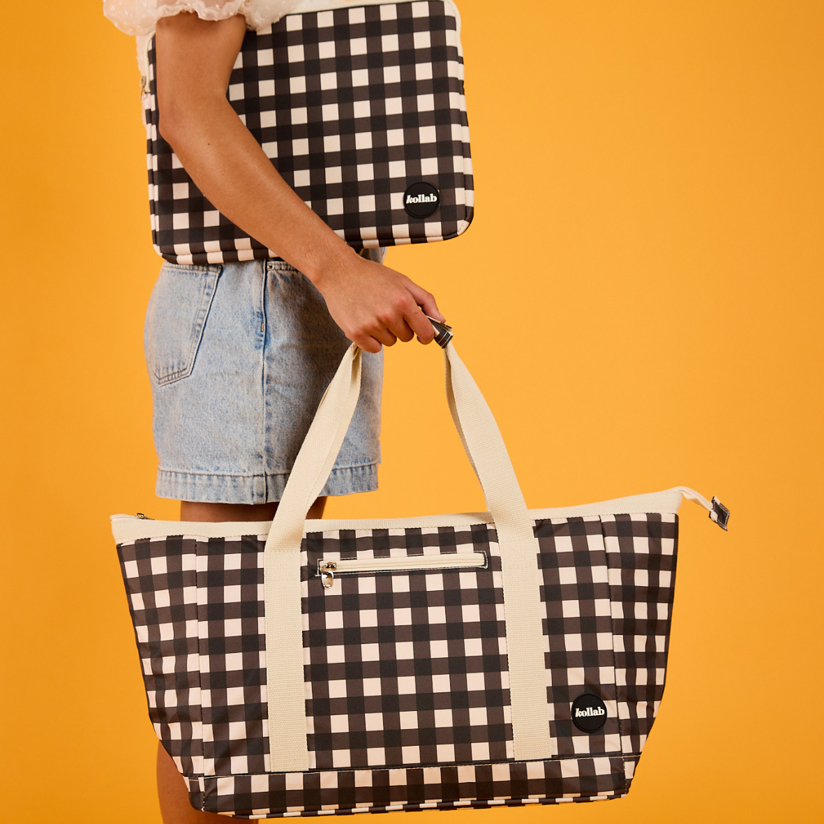 Tote Bag Black Check