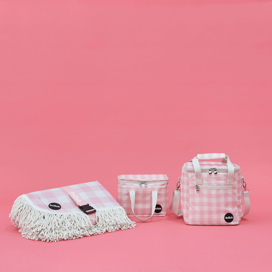 Mini Cooler Candy Pink Check