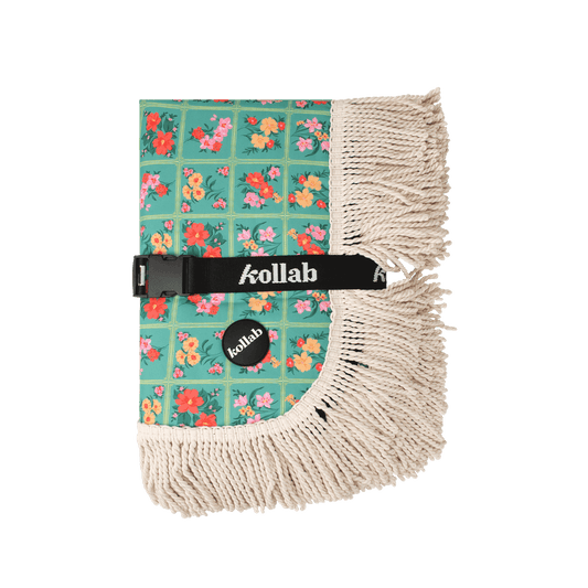 Fringed Medium Picnic Mat Vintage Patch